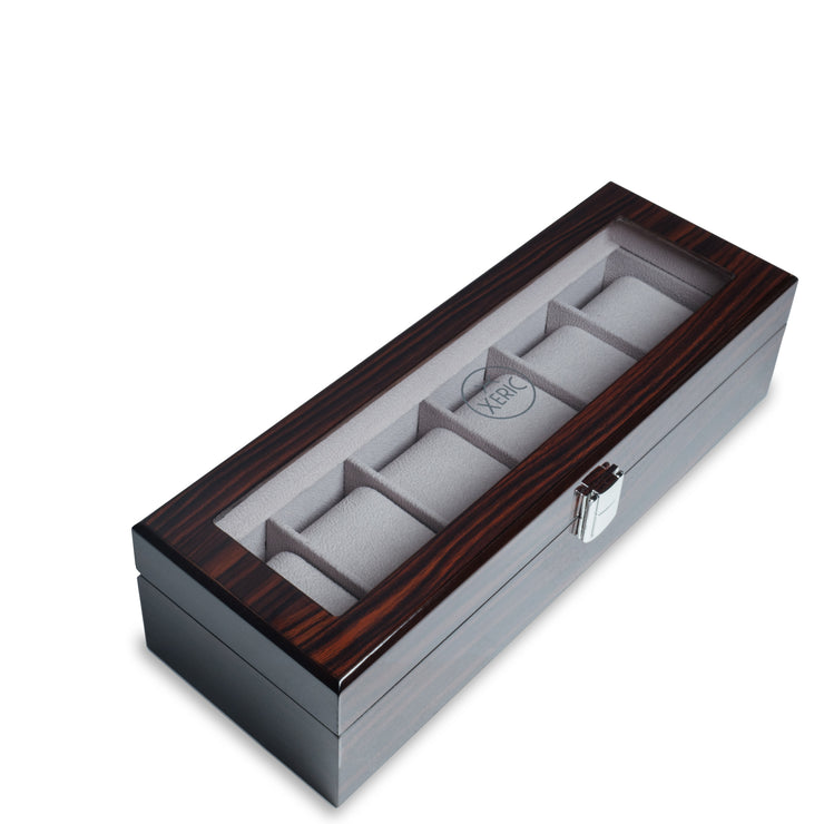 Six Watch Macassar Wood Collectors Display Case