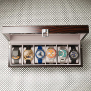 Six Watch Macassar Wood Collectors Display Case