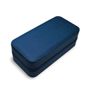 Two-watch Prussian Blue Saffiano Travel Case